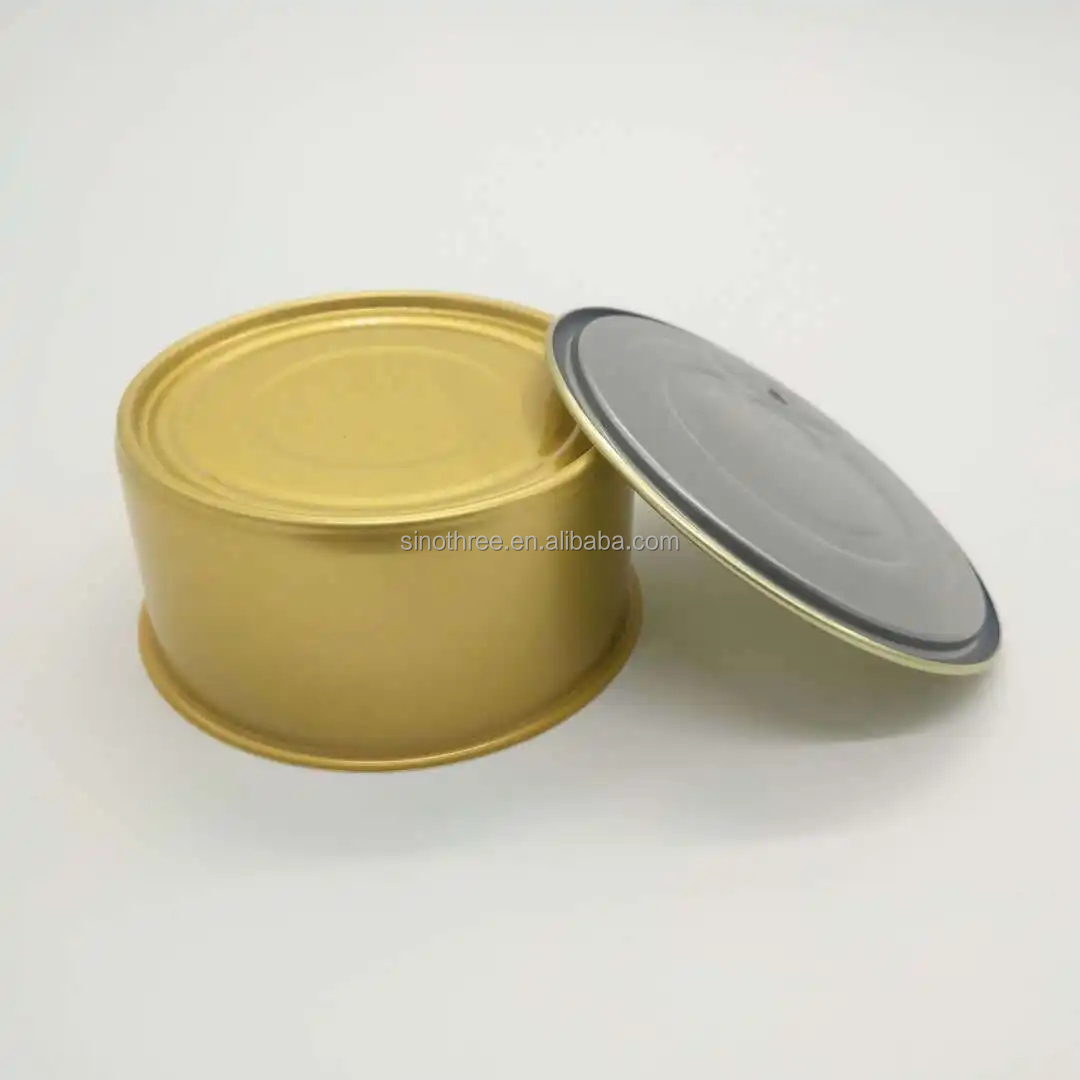 Food Grade Round Cans Empty Custom Tin Cans with Covers for Pet Dog Cat Snacks