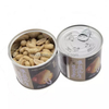#860 #870 Empty 150g 180g 185g Tin Cans with EOE Plastic Dust Cover for Nuts Peanuts Cashew