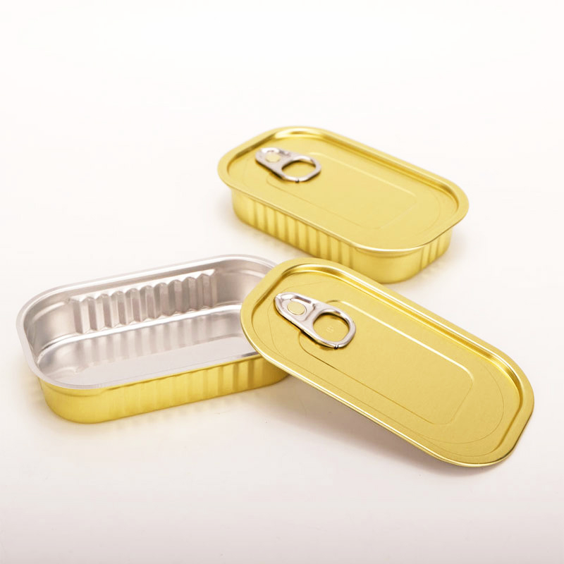 Custom Design Food Grade Rectangular Empty Sardine Metal Can With #311 Easy Open Ends Lids For Fish Meat Packaging
